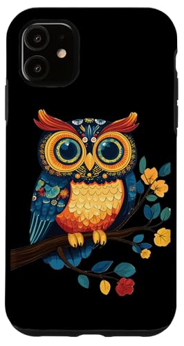 Eule auf Zweig mit Blätter auf Baum Eulen mit großen Augen Hülle für iPhone 11 Eule auf Zweig mit Blätter auf Baum Eulen mit großen Augen Hülle für iPhone 11 von Eulen Designs für Frühling und Herbst
