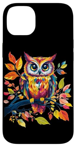 Eule auf Zweig mit Blätter auf Baum Eulen mit großen Augen Hülle für iPhone 14 Plus Eule auf Zweig mit Blätter auf Baum Eulen mit großen Augen Hülle für iPhone 14 Plus von Eulen Designs für Frühling und Herbst