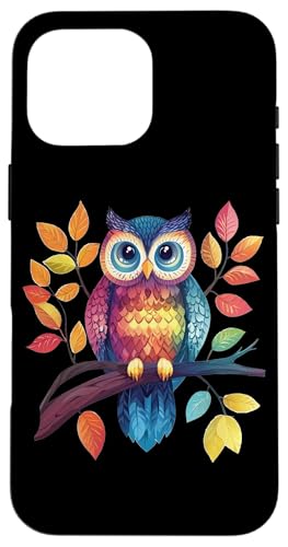 Eule auf Zweig mit Blätter auf Baum Eulen mit großen Augen Hülle für iPhone 16 Pro Max Eule auf Zweig mit Blätter auf Baum Eulen mit großen Augen Hülle für iPhone 16 Pro Max von Eulen Designs für Frühling und Herbst