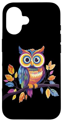 Eule auf Zweig mit Blätter auf Baum Eulen mit großen Augen Hülle für iPhone 16 Eule auf Zweig mit Blätter auf Baum Eulen mit großen Augen Hülle für iPhone 16 von Eulen Designs für Frühling und Herbst