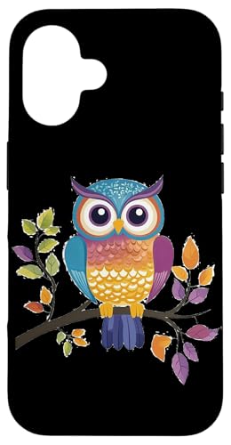 Eule auf Zweig mit Blätter auf Baum Eulen mit großen Augen Hülle für iPhone 16 Eule auf Zweig mit Blätter auf Baum Eulen mit großen Augen Hülle für iPhone 16 von Eulen Designs für Frühling und Herbst