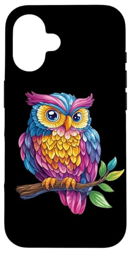 Eule auf Zweig mit Blätter auf Baum Eulen mit großen Augen Hülle für iPhone 16 Eule auf Zweig mit Blätter auf Baum Eulen mit großen Augen Hülle für iPhone 16 von Eulen Designs für Frühling und Herbst