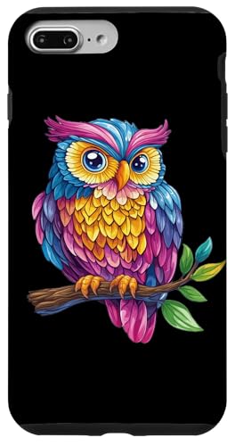 Eule auf Zweig mit Blätter auf Baum Eulen mit großen Augen Hülle für iPhone 7 Plus/8 Plus Eule auf Zweig mit Blätter auf Baum Eulen mit großen Augen Hülle für iPhone 7 Plus/8 Plus von Eulen Designs für Frühling und Herbst