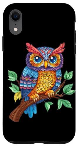 Eule auf Zweig mit Blätter auf Baum Eulen mit großen Augen Hülle für iPhone XR Eule auf Zweig mit Blätter auf Baum Eulen mit großen Augen Hülle für iPhone XR von Eulen Designs für Frühling und Herbst