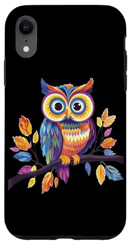 Eule auf Zweig mit Blätter auf Baum Eulen mit großen Augen Hülle für iPhone XR Eule auf Zweig mit Blätter auf Baum Eulen mit großen Augen Hülle für iPhone XR von Eulen Designs für Frühling und Herbst