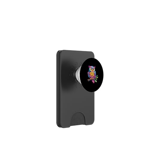 Eule auf Zweig mit Blätter auf Baum Eulen mit großen Augen PopSockets PopWallet für MagSafe Eule auf Zweig mit Blätter auf Baum Eulen mit großen Augen PopSockets PopWallet für MagSafe von Eulen Designs für Frühling und Herbst