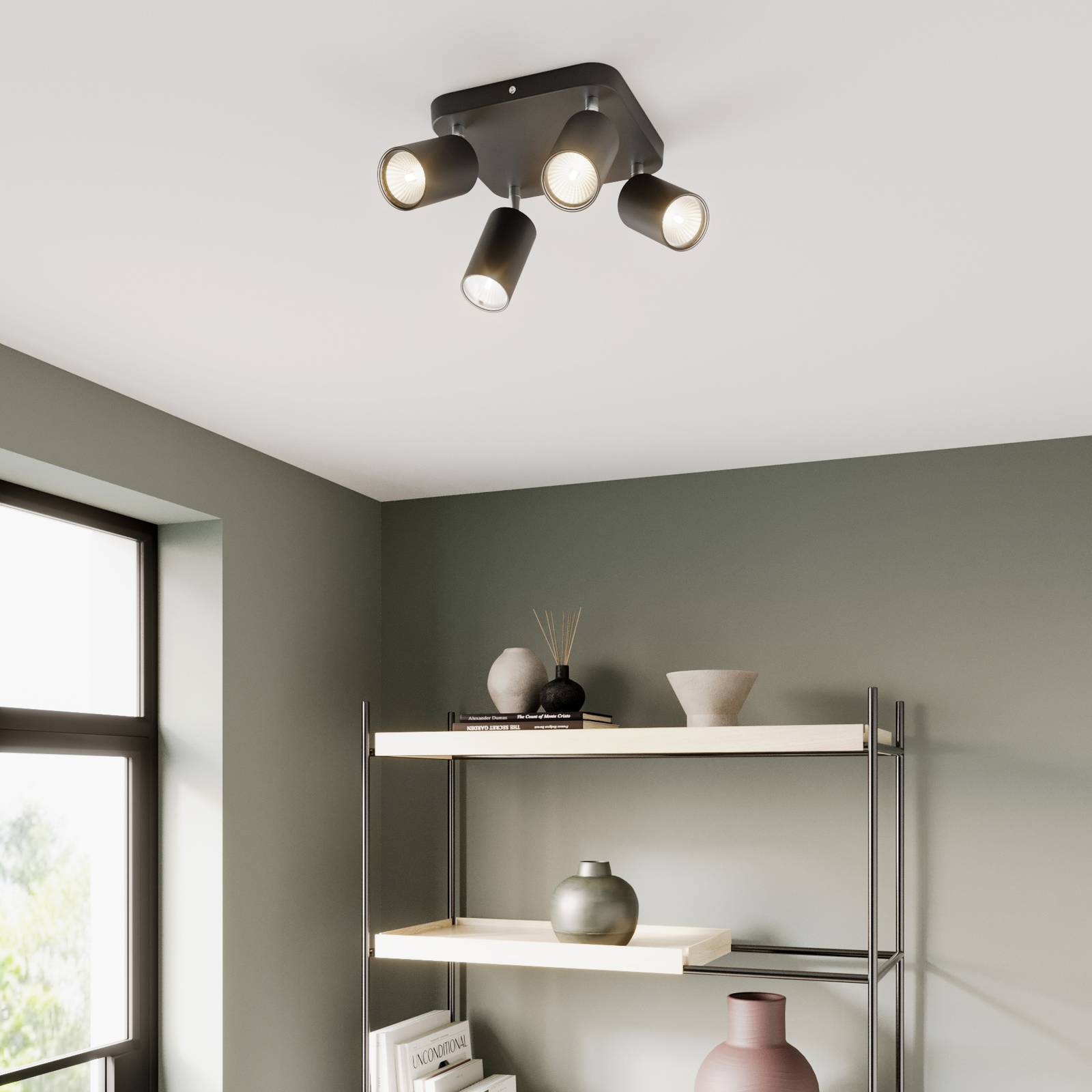 Deckenlampe Eye Spot vierflammig Quadrat, schwarz Deckenlampe Eye Spot vierflammig Quadrat, schwarz von Nowodvorski Lighting