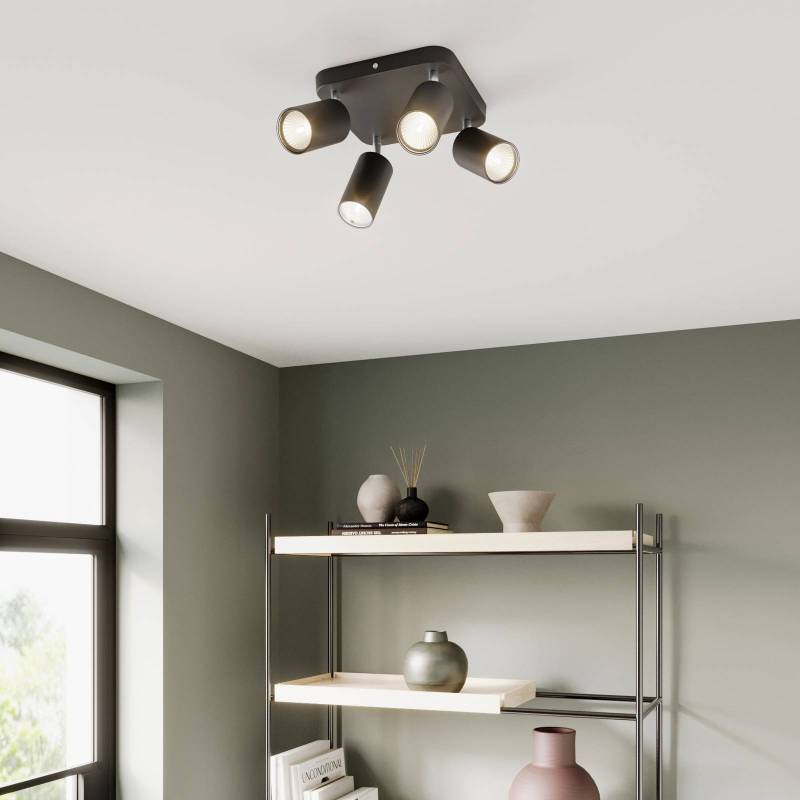 Deckenlampe Eye Spot vierflammig Quadrat, schwarz von Nowodvorski Lighting