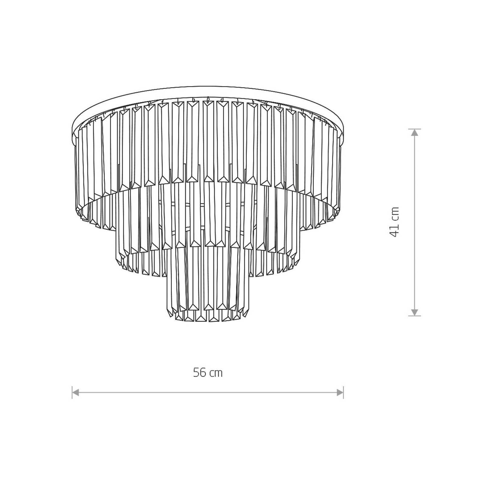 Deckenleuchte Cristal, transparent/schwarz, Ø 56cm von Euluna