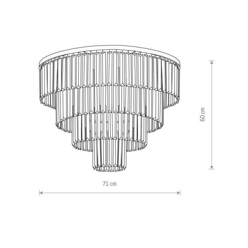 Deckenleuchte Cristal, transparent/schwarz, Ø 71cm von Euluna