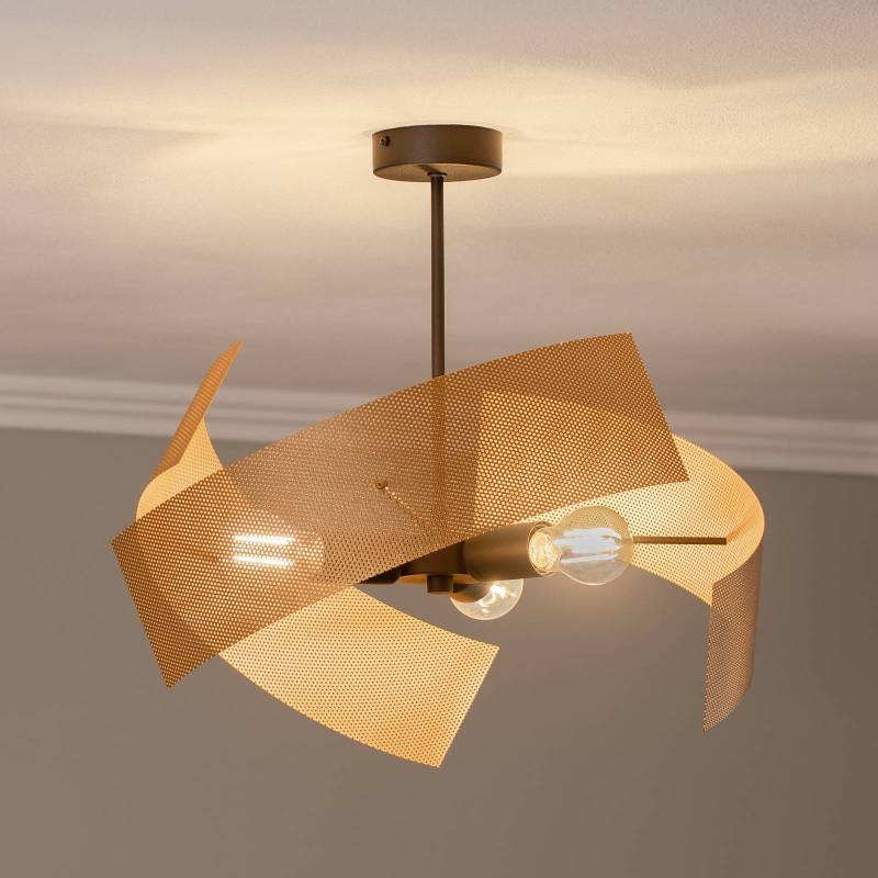 Deckenleuchte Moira, goldfarben/schwarz, Ø 47 cm, 3-flammig von Euluna