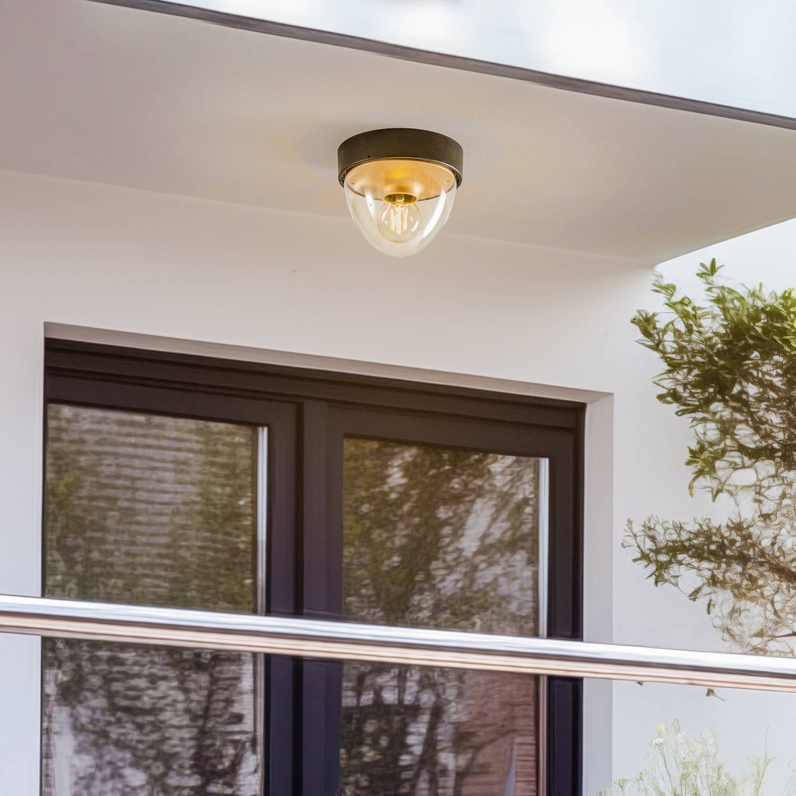 Deckenleuchte Nook mit klarem Schirm, schwarz/gold Deckenleuchte Nook mit klarem Schirm, schwarz/gold von Nowodvorski Lighting