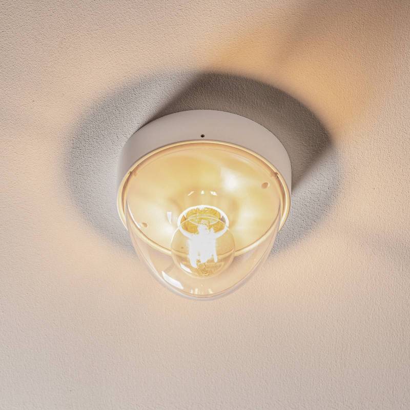 Deckenleuchte Nook mit klarem Schirm, weiß von Nowodvorski Lighting
