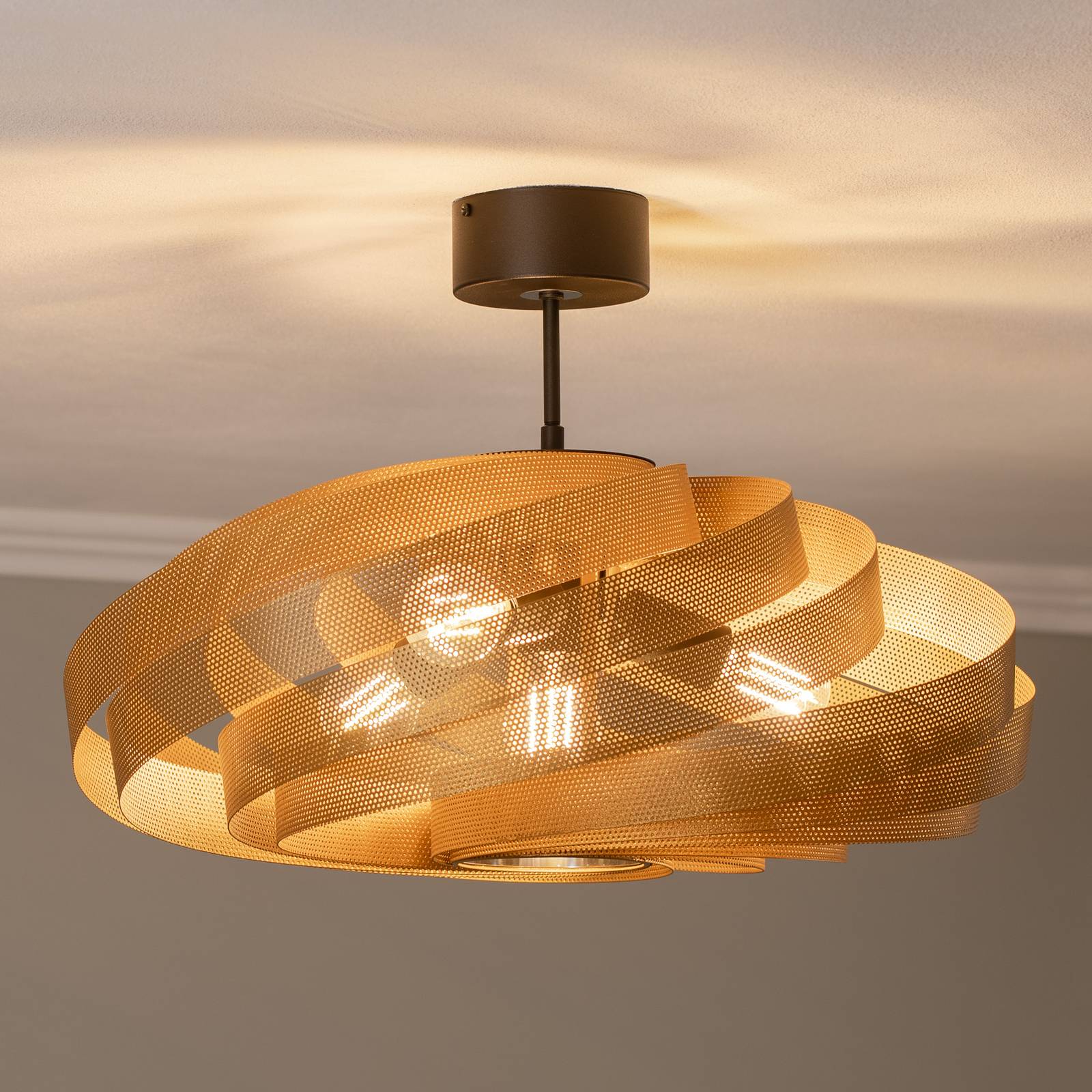 Deckenleuchte Vento, goldfarben, Ø 60 cm Deckenleuchte Vento, goldfarben, Ø 60 cm von Euluna