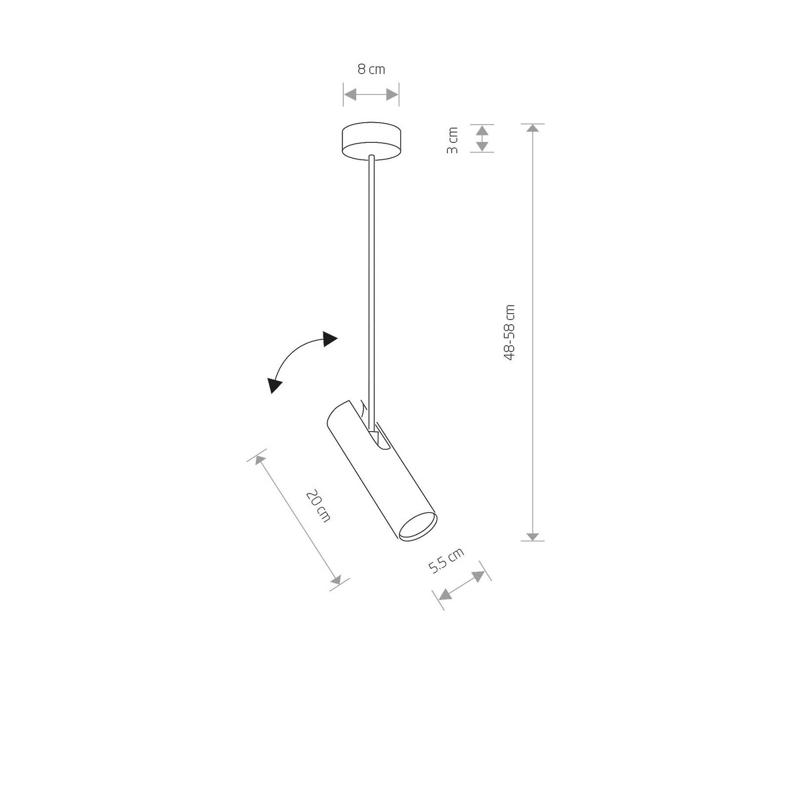 Deckenstrahler Eye Super, Höhe 58 cm, weiß von Euluna