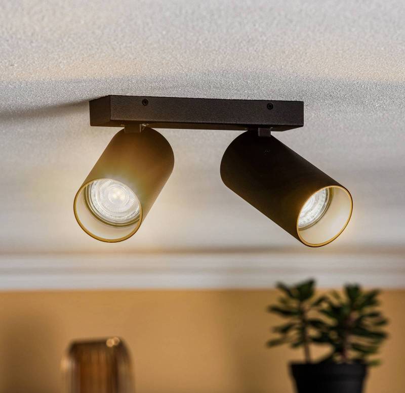 Deckenstrahler Mono II schwarz/innen gold 2-fl. von Nowodvorski Lighting
