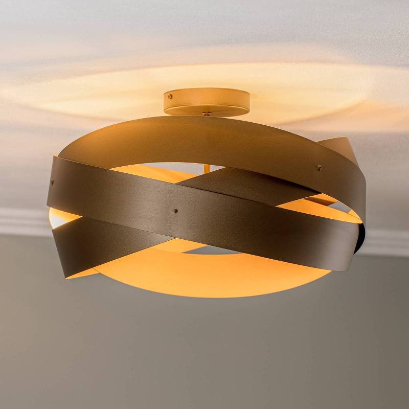 Euluna Deckenleuchte Tornado, kaffeebraun, Ø 50 cm von Euluna