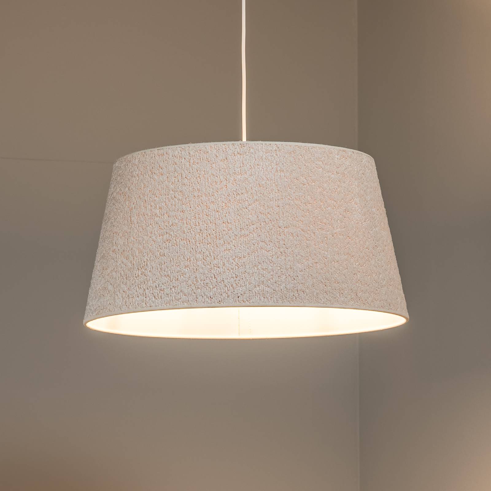 Euluna Hängelampe Boucle, Textil ecru , Ø 50 cm, einflammig Euluna Hängelampe Boucle, Textil ecru , Ø 50 cm, einflammig von Euluna