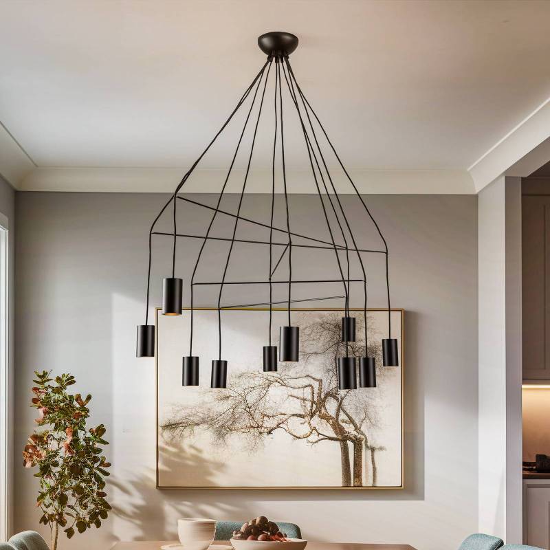 Hängelampe Imbria, 10-flammig, Länge 126cm schwarz von Nowodvorski Lighting