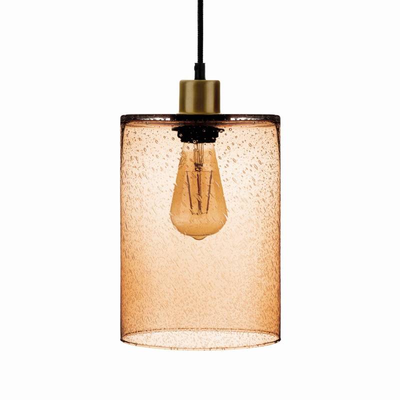 Hängelampe Soda Zylinder Glas hellbraun Ø 18cm von Euluna