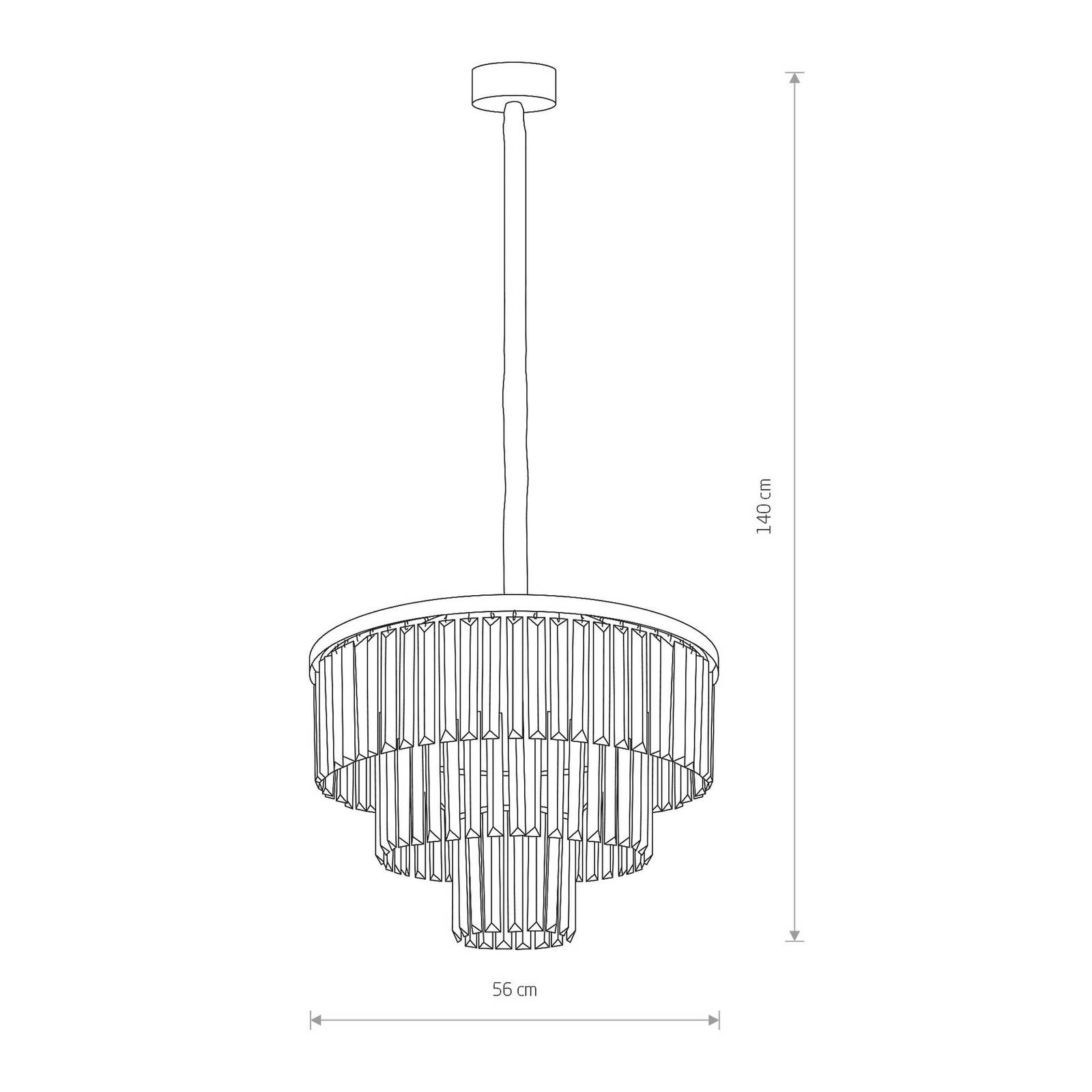 Hängeleuchte Cristal, transparent/silber, Ø 56 cm von Euluna