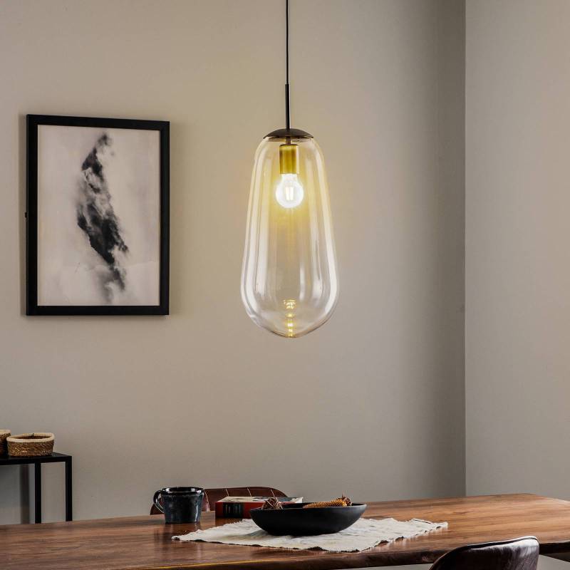 Hängeleuchte Pear L mit Glasschirm, schwarz von Nowodvorski Lighting