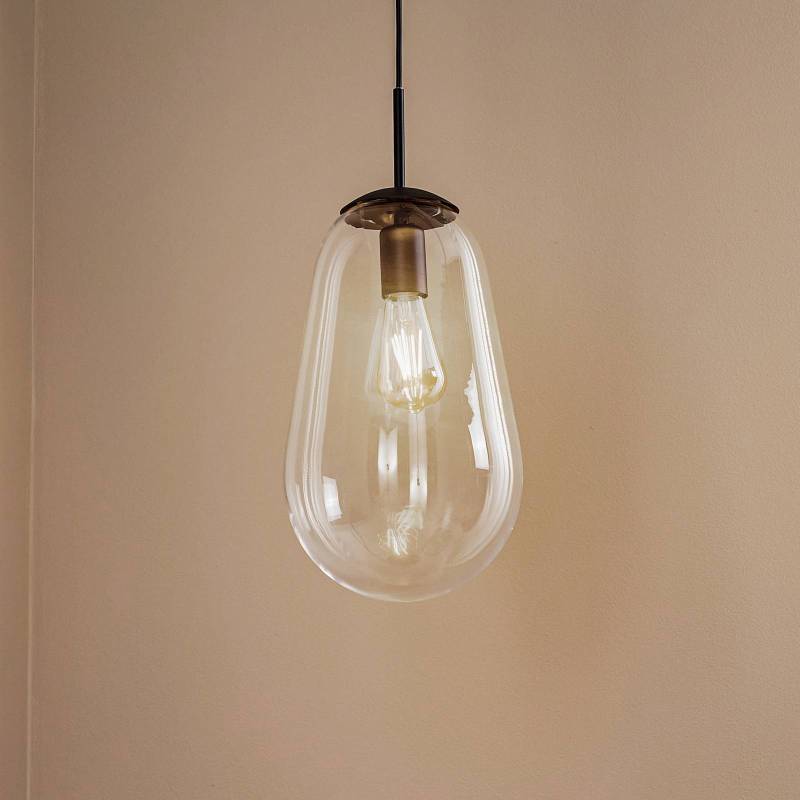 Hängeleuchte Pear M mit Glasschirm, schwarz von Nowodvorski Lighting