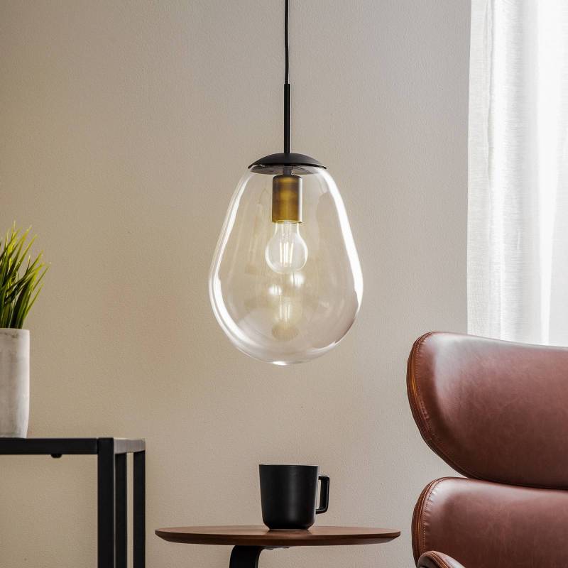 Hängeleuchte Pear S mit Glasschirm, schwarz von Nowodvorski Lighting