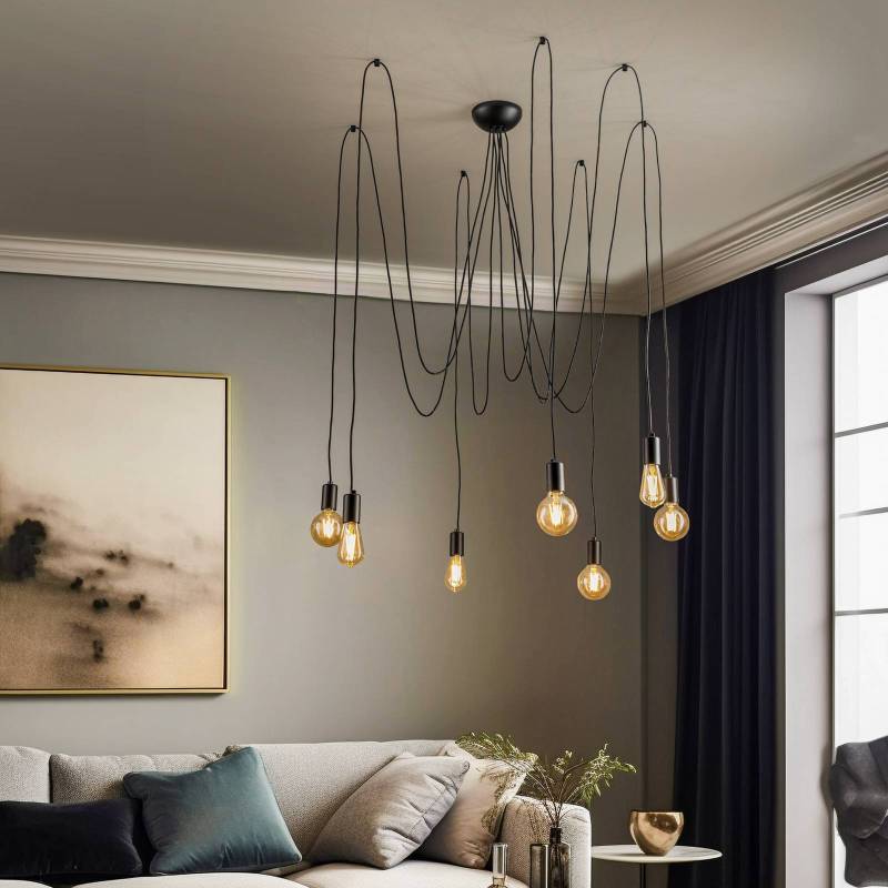 Hängeleuchte Spider in Schwarz, siebenflammig von Nowodvorski Lighting