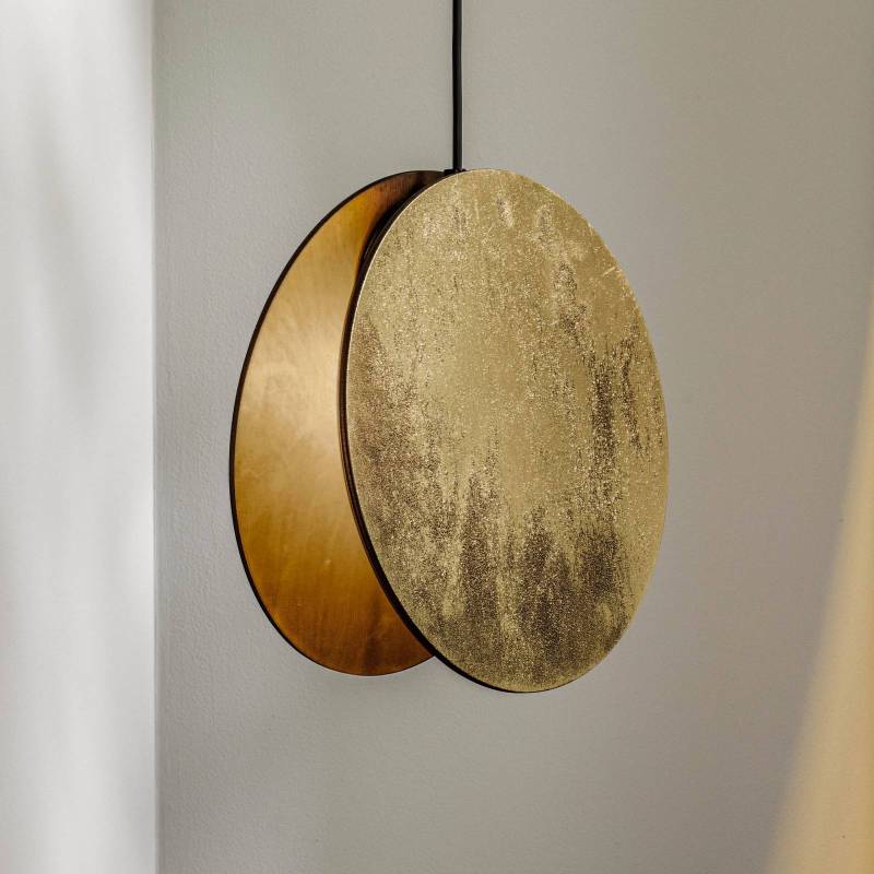 Hängeleuchte Wheel aus Furnierholz, gold von Nowodvorski Lighting