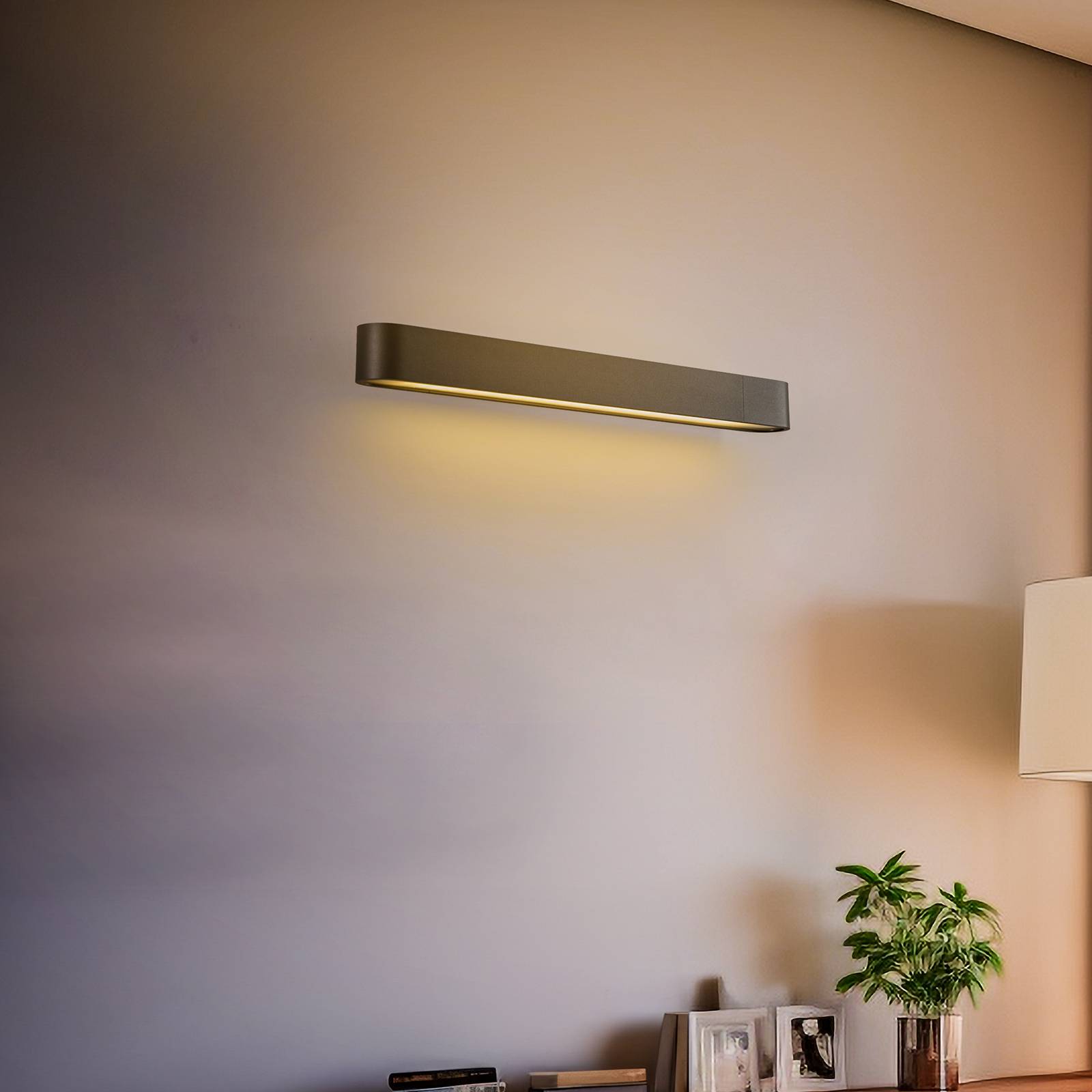 Wandleuchte Soft, Breite 60 cm, graphit, Aluminium, G13 Wandleuchte Soft, Breite 60 cm, graphit, Aluminium, G13 von Nowodvorski Lighting