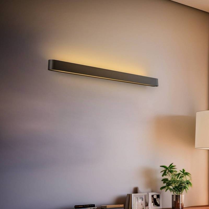 Wandleuchte Soft, Breite 90 cm, graphit, Aluminium, G13 von Nowodvorski Lighting