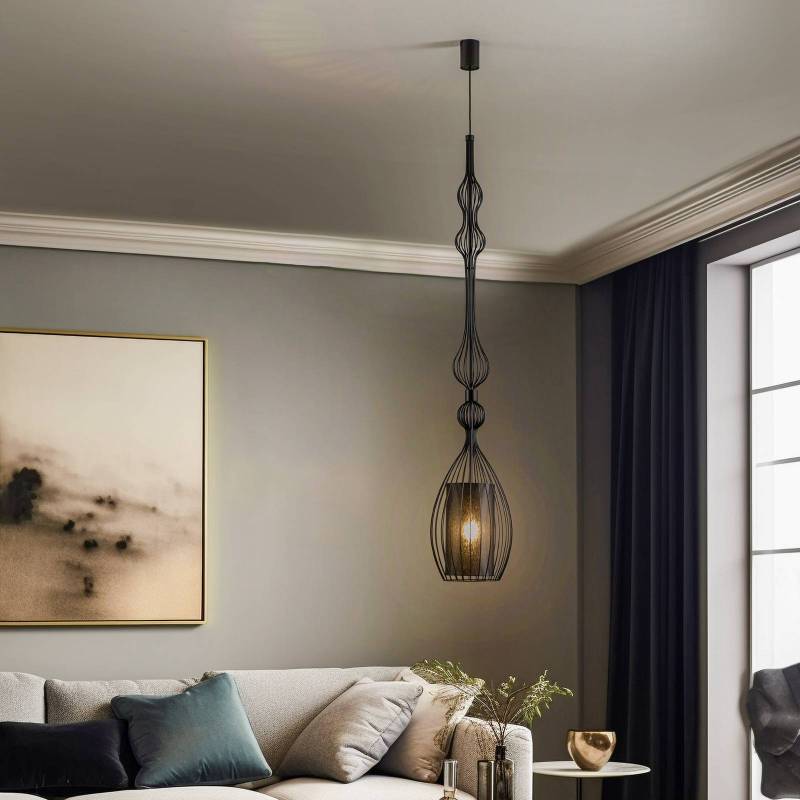 Pendelleuchte Abi L in langer Form, schwarz von Nowodvorski Lighting