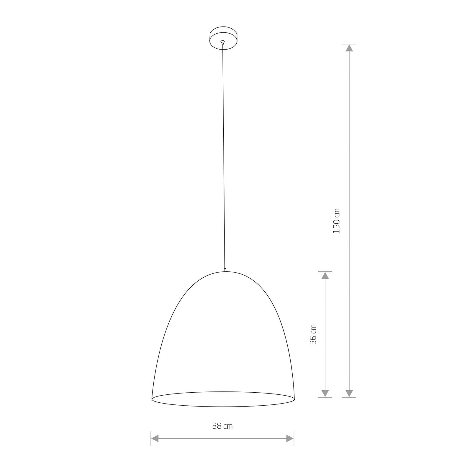 Pendelleuchte Egg M aus Metall, Ø 38 cm, schwarz von Euluna