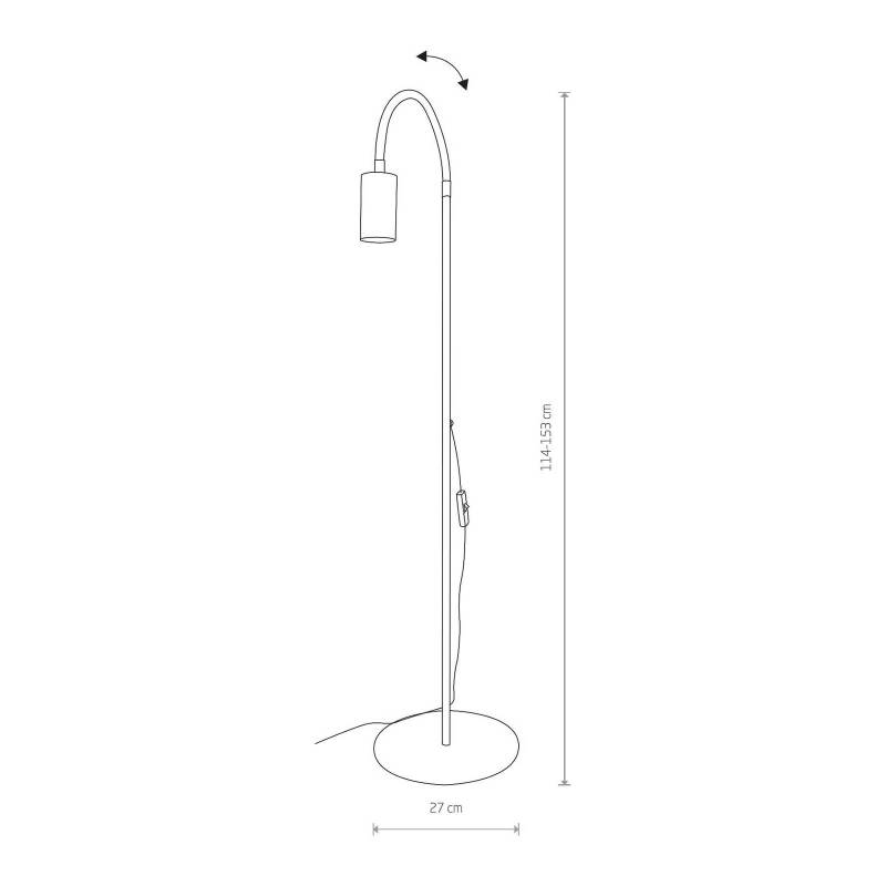 Stehleuchte Eye Flex mit flexiblem Arm, schwarz von Euluna