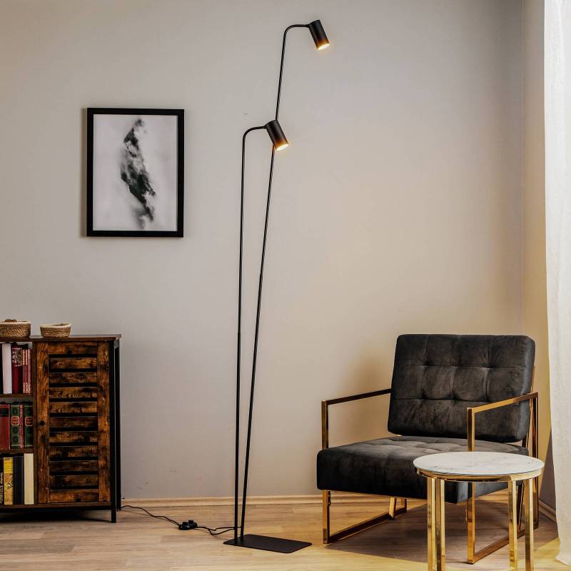 Stehleuchte Mono II, zweiflammig, schwarz/gold von Nowodvorski Lighting