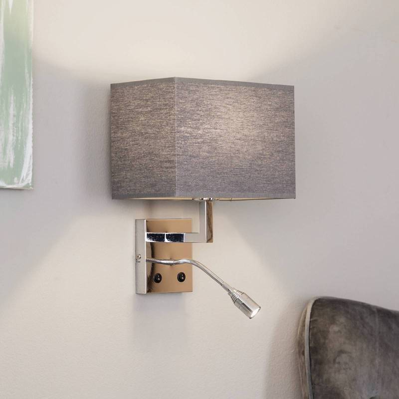Wandlampe Hotel mit Flexarm und Textilschirm, grau von Nowodvorski Lighting