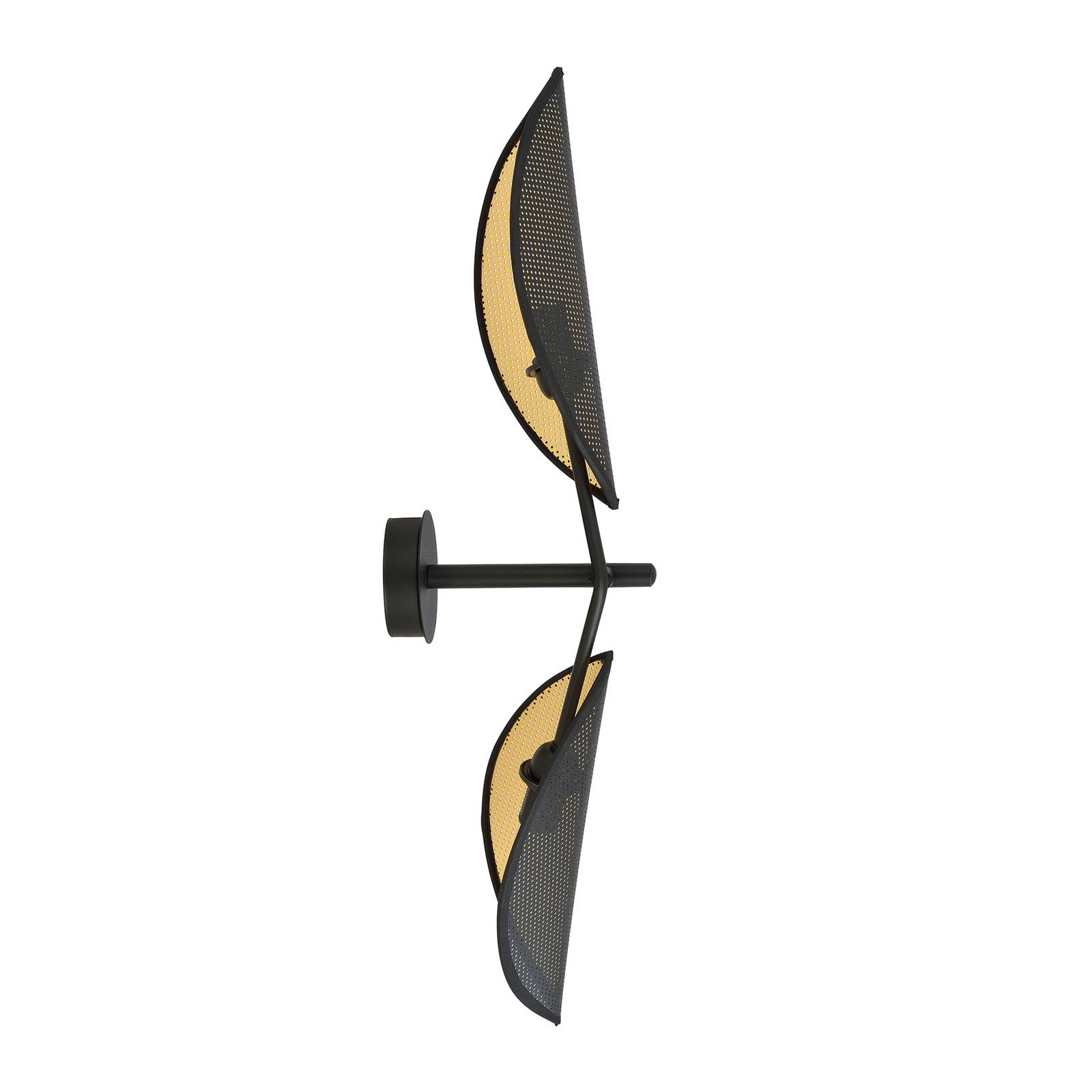 Wandlampe Vene, schwarz/gold, zweiflammig Wandlampe Vene, schwarz/gold, zweiflammig von Euluna