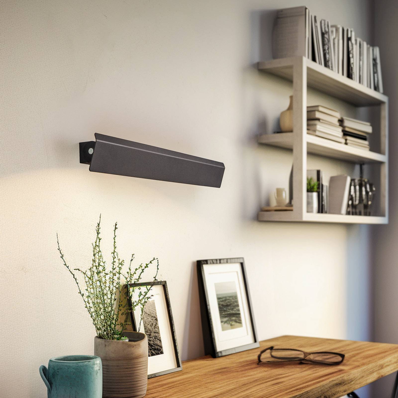 Wandlampe Wing, schwarz, Stahl, Schalter, 68 cm breit Wandlampe Wing, schwarz, Stahl, Schalter, 68 cm breit von Nowodvorski Lighting