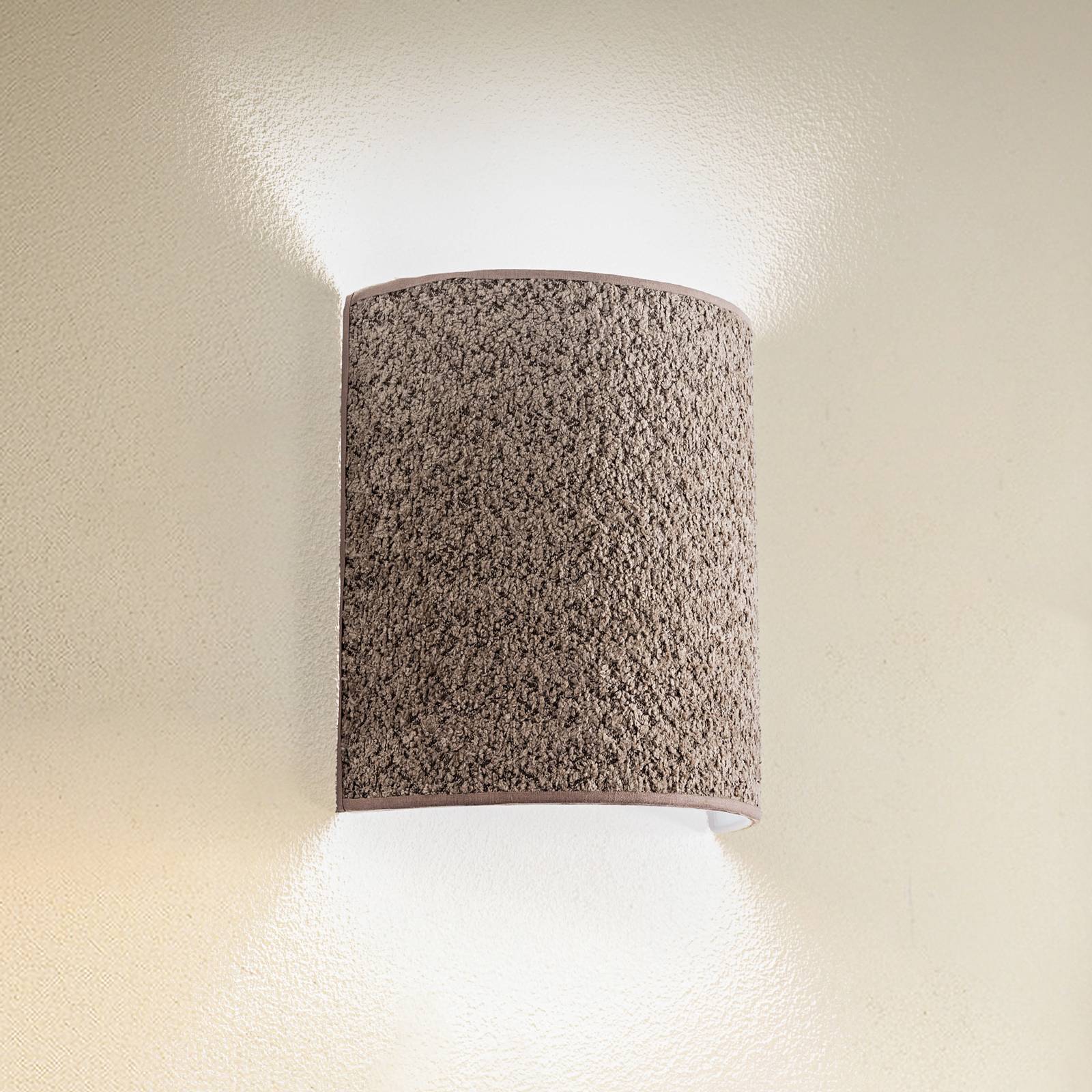 Wandleuchte Boucle aus Stoff, cappuccino Wandleuchte Boucle aus Stoff, cappuccino von Euluna