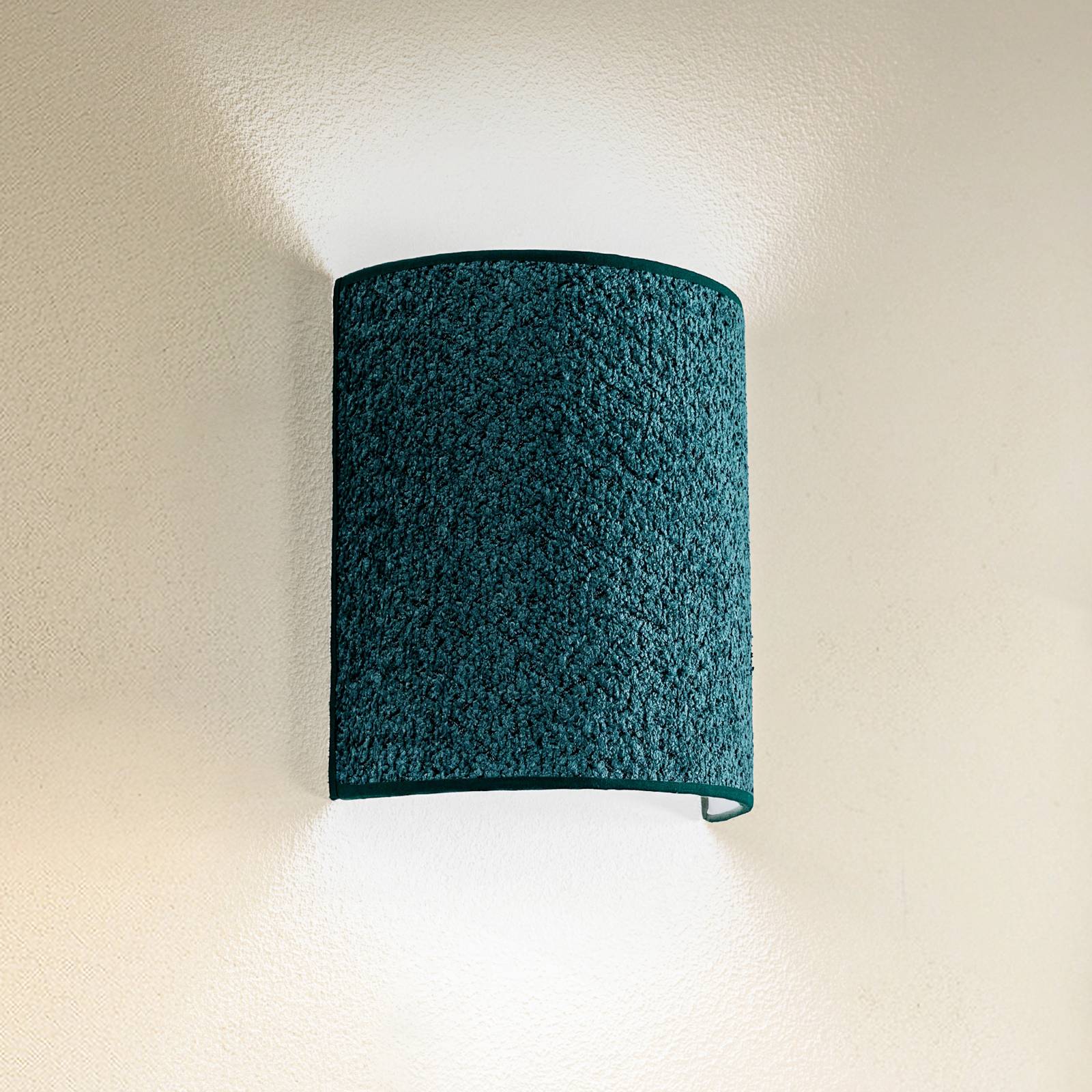 Wandleuchte Boucle aus Stoff, dunkelgrün Wandleuchte Boucle aus Stoff, dunkelgrün von Euluna