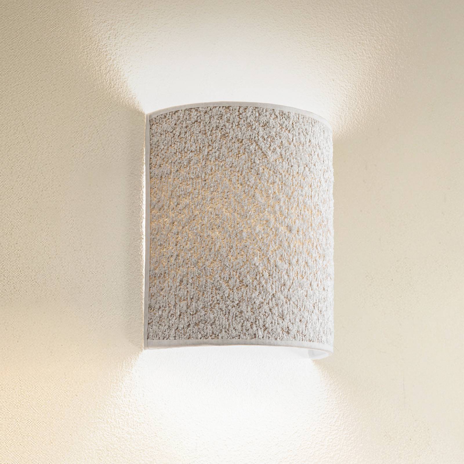 Wandleuchte Boucle aus Stoff, ecru Wandleuchte Boucle aus Stoff, ecru von Euluna