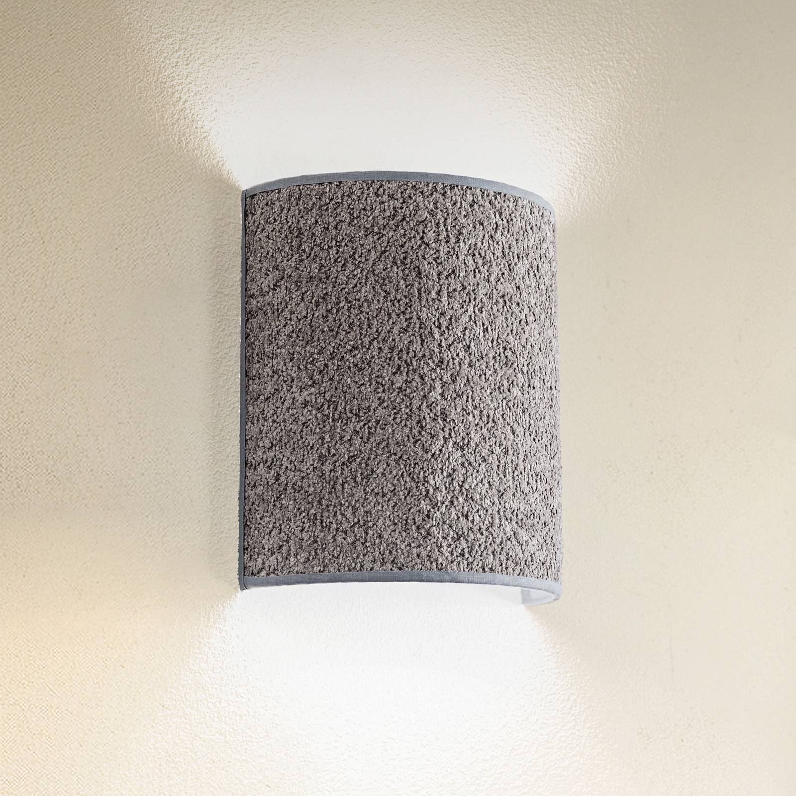 Wandleuchte Boucle aus Stoff, grau Wandleuchte Boucle aus Stoff, grau von Euluna