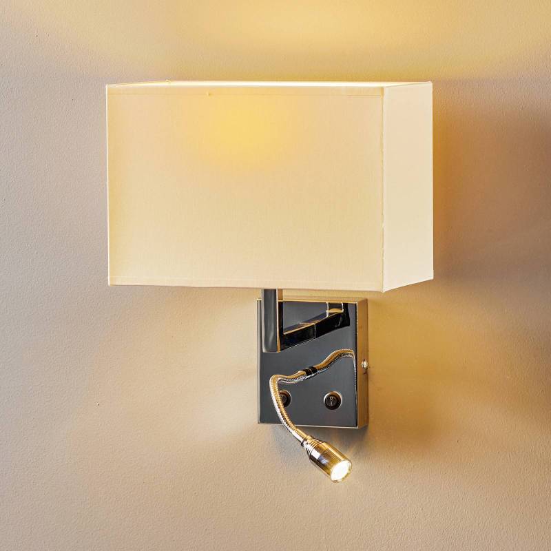 Wandleuchte Hotel LED, weiß, Textil, 2-flg., LED-Leseleuchte von Nowodvorski Lighting