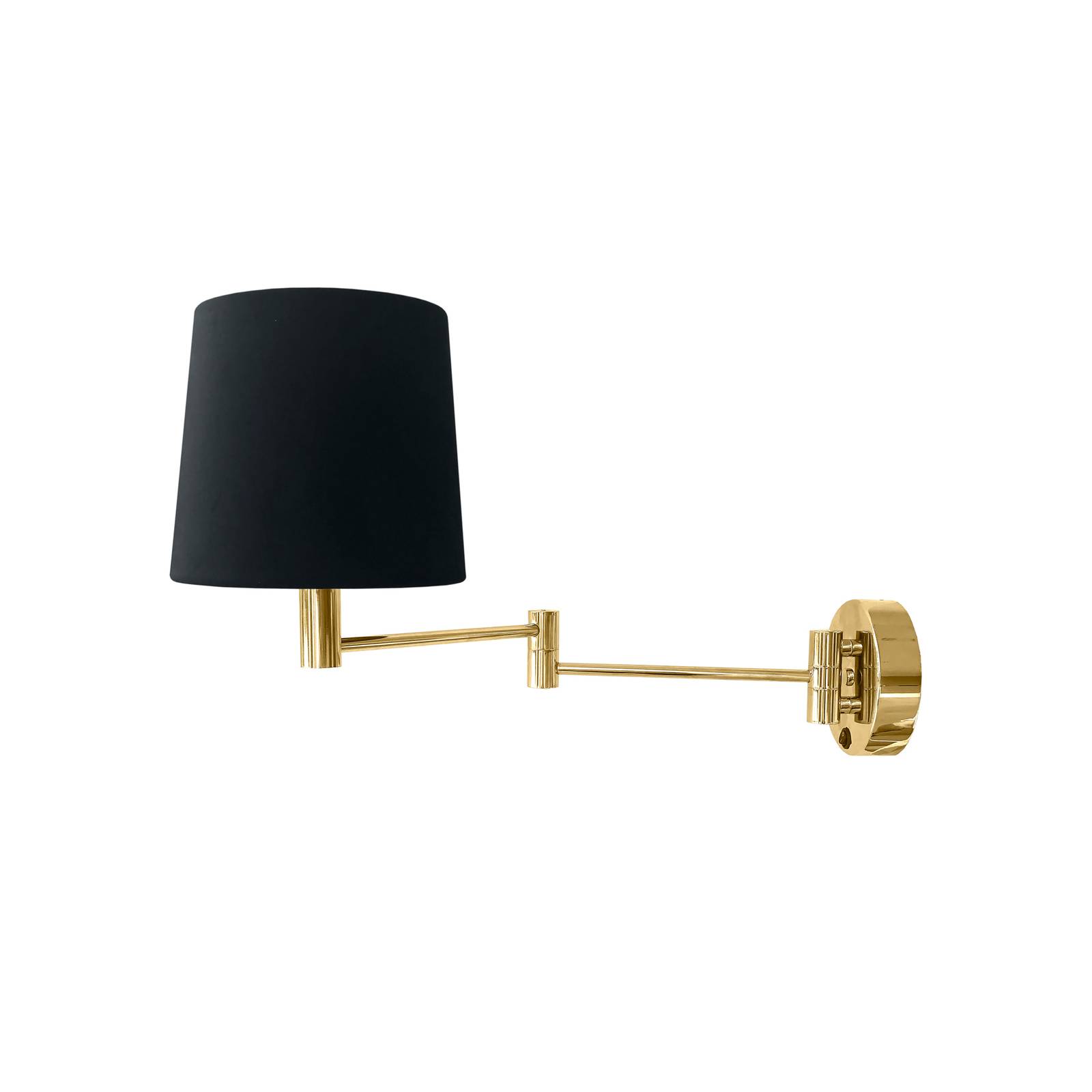 Wandleuchte Solo, Kegel, Velours, schwarz/gold Wandleuchte Solo, Kegel, Velours, schwarz/gold von Euluna