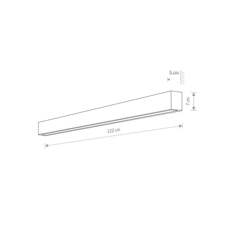 Wandleuchte Straight L, 122 cm, weiß von Euluna