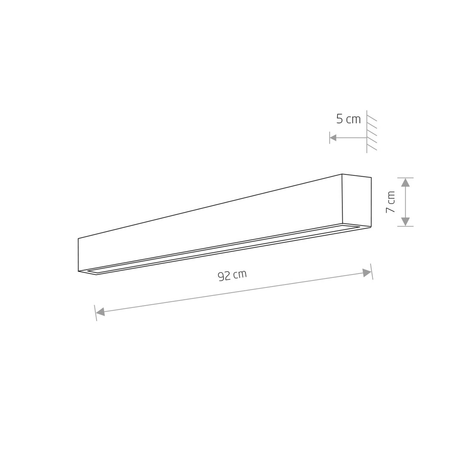 Wandleuchte Straight M, 92 cm, weiß von Euluna