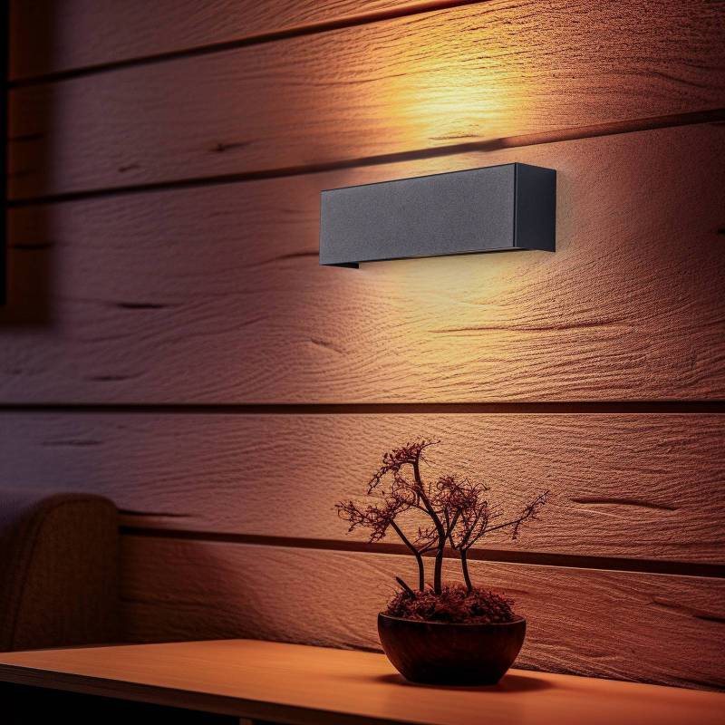 Wandleuchte Straight XS, Breite 26 cm, graphit von Nowodvorski Lighting