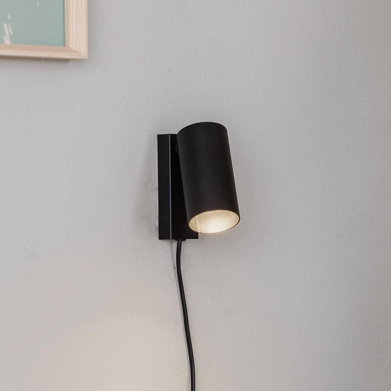 Wandstrahler Mono I mit Stecker schwarz von Euluna