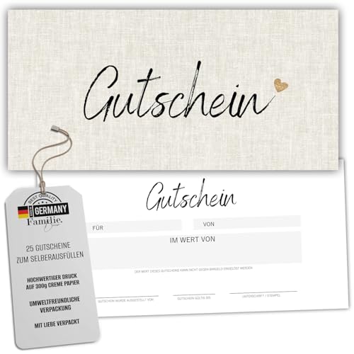 25 Blanko Gutscheine zum selbst Ausfüllen Nagelstudio Friseur Kosmetik Massage Wellness Fußpflege Blanko Gutschein Vorlage Gutscheinkarte Geschenkgutschein (Gutschein) von Eummel